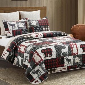 Virah Bella, Mountain Trails, Lightweight King Quilt Set, BONUS 2 XTRA PILLOWS
